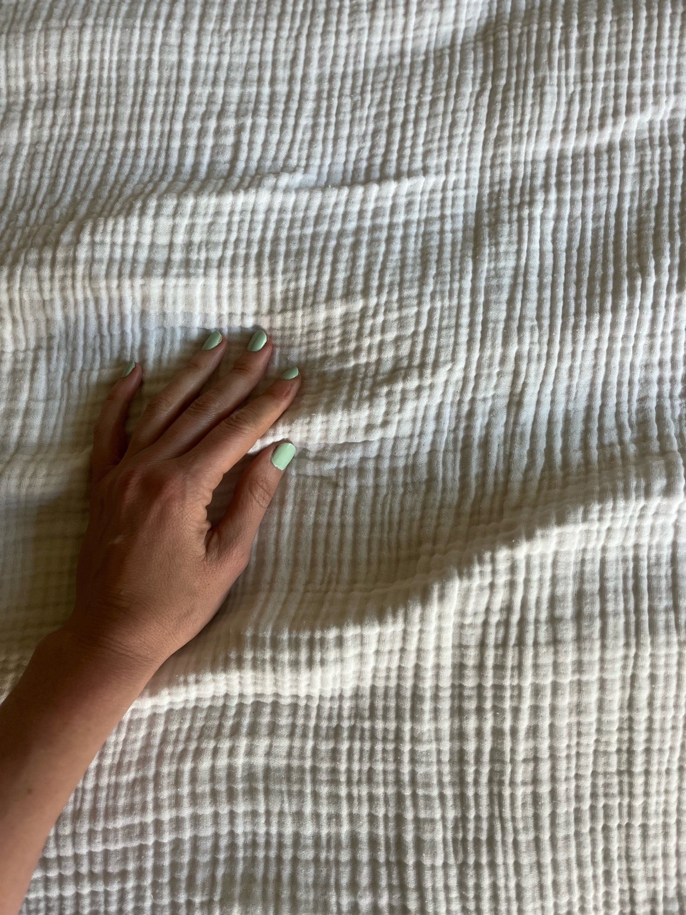 Crinkled 4-Layer Gauze Bedspread with Fringes