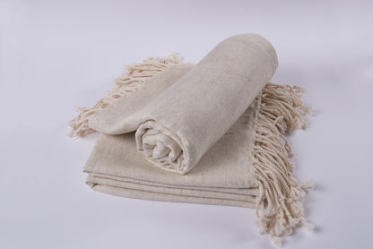 Undyed Cotton–Linen Peshtemal (Handwoven) | For Natural Dyeing