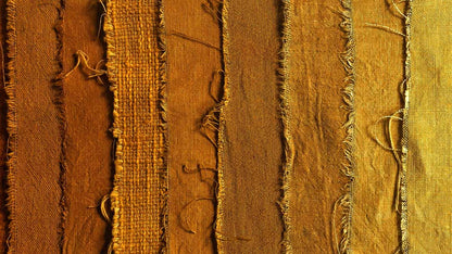 Cotton fabric dyed with buckthorn seeds – warm natural yellow shades