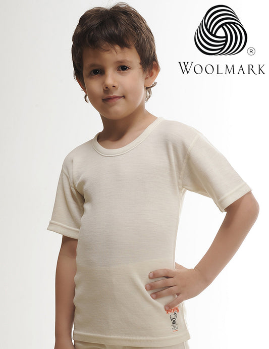 Kurzärmliges Shirt aus Merinowolle für Kinder Kleinkinder
